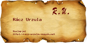 Rácz Urzula névjegykártya